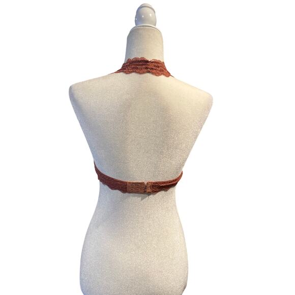 Intimately Free People Lace Halter Bralette – Rust Orange-Size Small - Picture 2 of 5